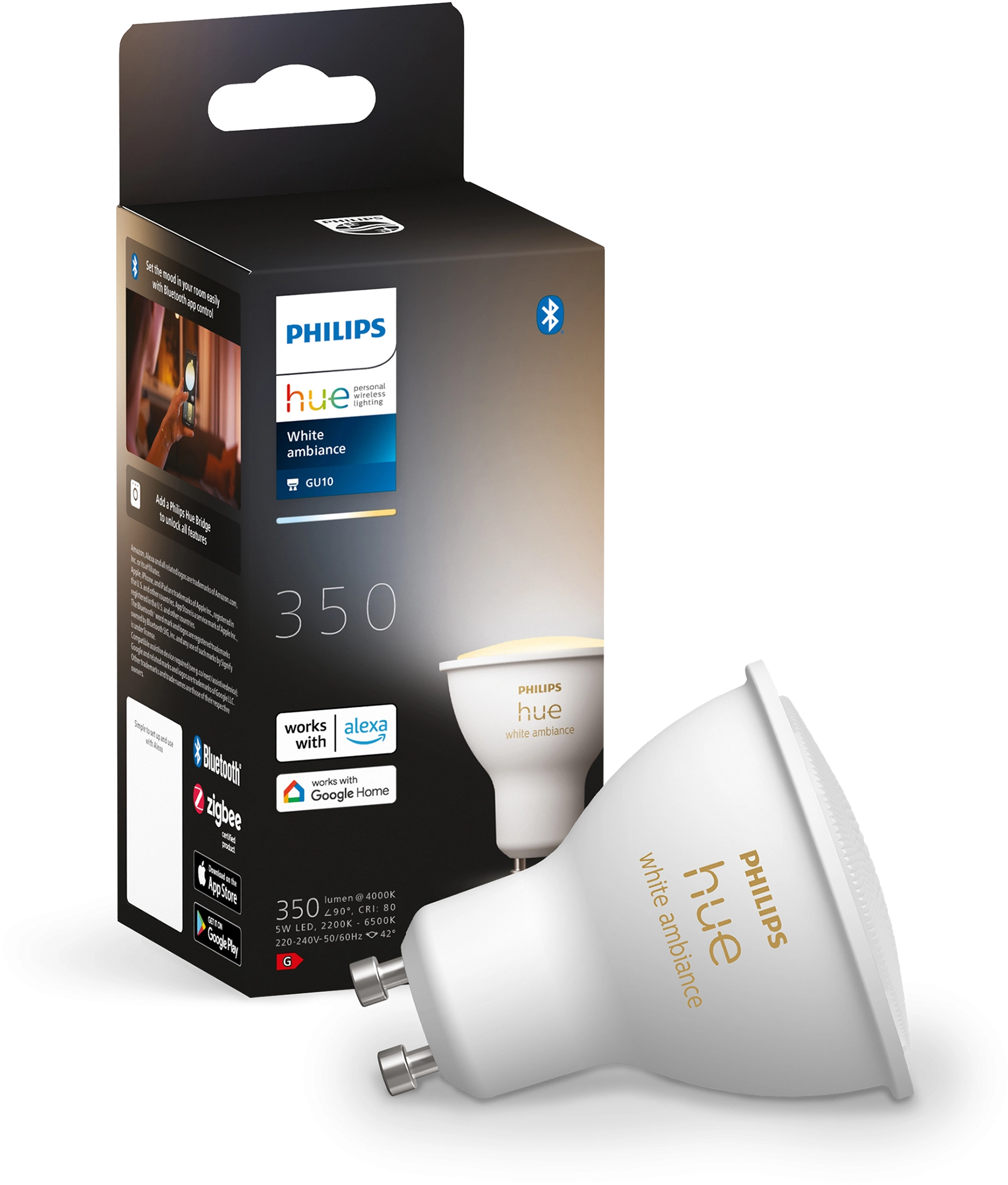 PHILIPS HUE Pack 2 Philips Hue GU10 350Lm White & Color Ambience Bt Zigbee  5° Gen
